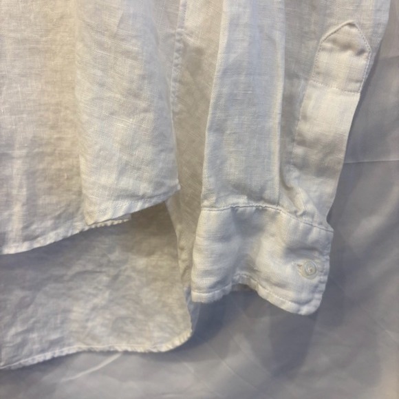 Grayson 1 The Hero Linen Button Down Shirt White Long Sleeve Relaxed Womens XS - Picture 3 of 8